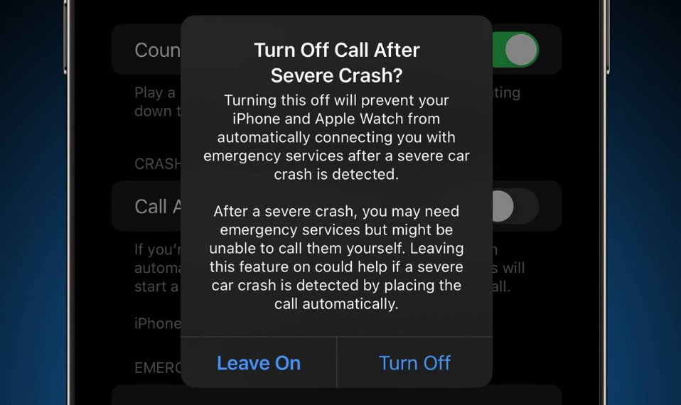 三元苹果14维修分享 iPhone 14 和 Apple Watch 上关闭崩溃检测 