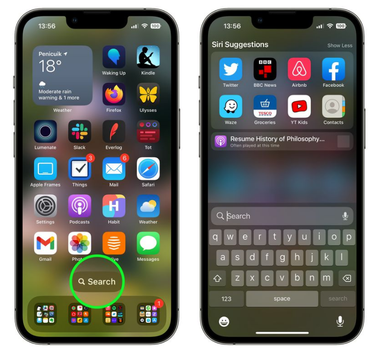 三元苹果手机维修分享升级到 iOS 16 后，如何删除主屏幕上的搜索按钮 